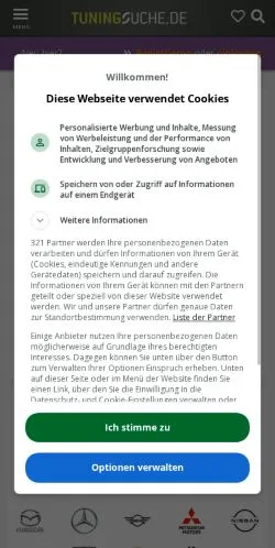 Podgląd witryny Tuningsuche, medium z kraju Niemcy do artykułów sponsorowanych