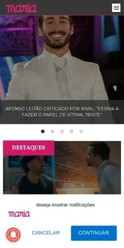 スポンサード記事向けのポルトガルメディア、Mariaのサイトプレビュー