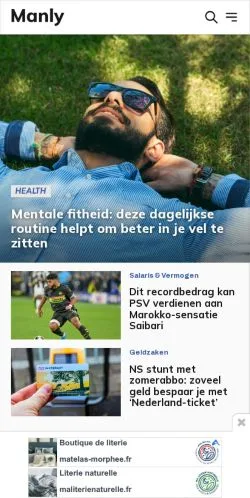 Aperçu du site Manly, média de Pays-Bas pour articles sponsorisés
