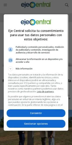 Anteprima del sito Ejecentral, media di Messico per articoli sponsorizzati