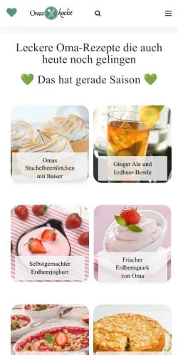 Anteprima del sito Oma Kocht, media di Germania per articoli sponsorizzati