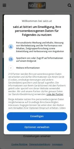 Anteprima del sito Salzi, media di Austria per articoli sponsorizzati