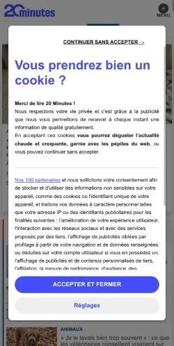 Anteprima del sito Minutes Maison, media di Francia per articoli sponsorizzati