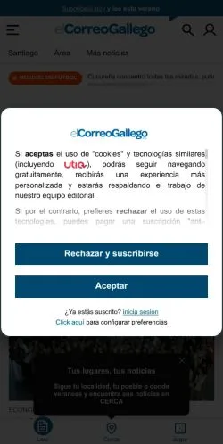 Anteprima del sito El Correo Gallego, media di Spagna per articoli sponsorizzati