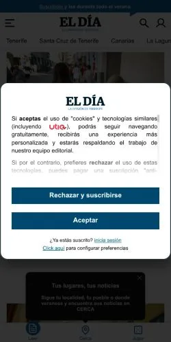 スポンサード記事向けのスペインメディア、El Díaのサイトプレビュー