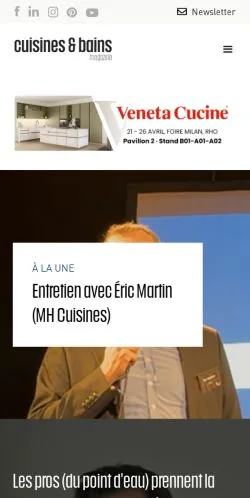 Anteprima del sito Cuisines et Bains Magazine, media di Stati Uniti per articoli sponsorizzati
