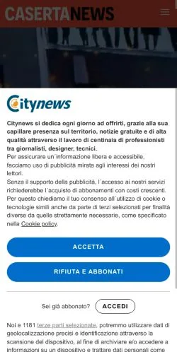Anteprima del sito CasertaNews, media di Italia per articoli sponsorizzati