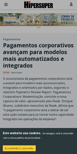 Anteprima del sito Hipersuper, media di Portogallo per articoli sponsorizzati