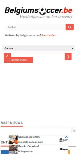 스폰서 기사용 벨기에 매체 Belgiumsoccer 사이트 미리보기
