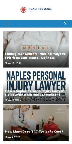 스폰서 기사용 미국 매체 Health Source Magazine 사이트 미리보기