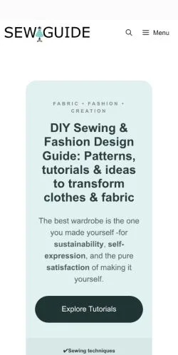 Preview of the SewGuide website, a media outlet in United States for sponsored articles