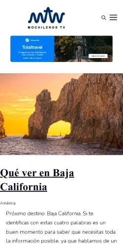 スポンサード記事向けのスペインメディア、Mochileros TVのサイトプレビュー