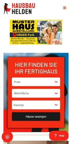 Anteprima del sito HausbauHelden, media di Germania per articoli sponsorizzati