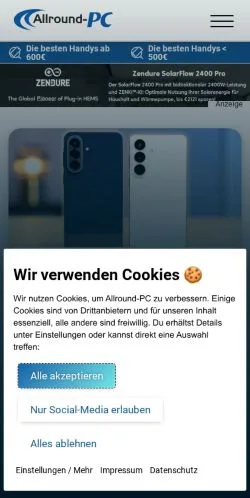 Voorbeeld van de site Allround-PC, medium uit Duitsland voor gesponsorde artikelen