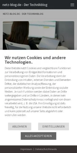 Anteprima del sito Netz Blog, media di Germania per articoli sponsorizzati
