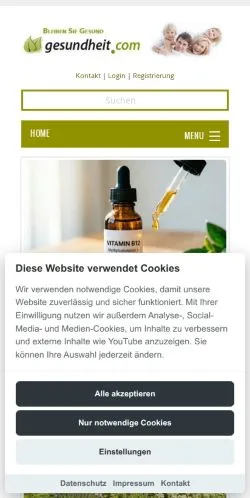 Preview of the Gesundheit website, a media outlet in Germany for sponsored articles