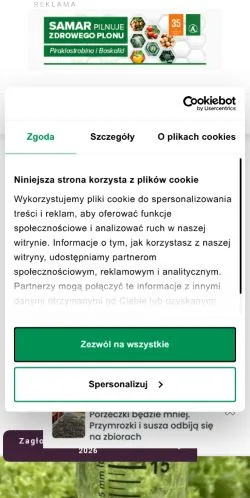 Anteprima del sito Warzywa, media di Polonia per articoli sponsorizzati