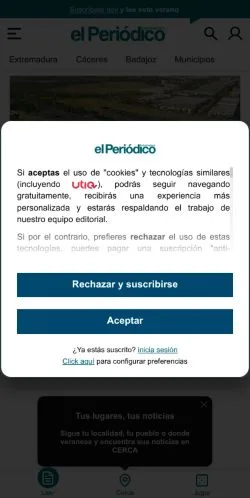 Anteprima del sito El Periódico Extremadura, media di Spagna per articoli sponsorizzati