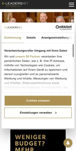 Anteprima del sito Leadersnet, media di Austria per articoli sponsorizzati