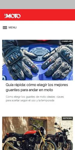 Vista previa del sitio La Moto, medio de Argentina para artículos patrocinados