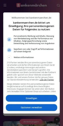 Anteprima del sito Bankenmärchen, media di Germania per articoli sponsorizzati