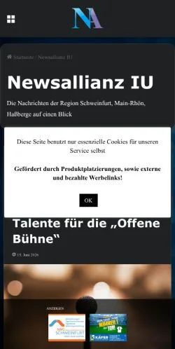 Anteprima del sito Newsallianz Schweinfurt, media di Germania per articoli sponsorizzati