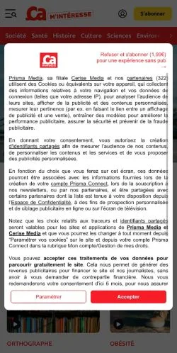 Anteprima del sito Ça M'intéresse, media di Francia per articoli sponsorizzati