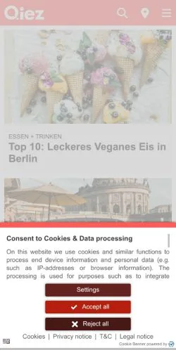 Anteprima del sito Qiez, media di Germania per articoli sponsorizzati