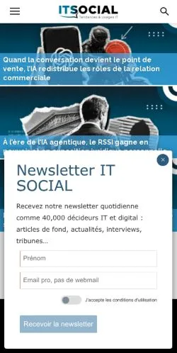 Anteprima del sito IT SOCIAL, media di Francia per articoli sponsorizzati
