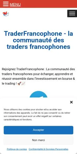 Podgląd witryny Trader Francophone, medium z kraju Francja do artykułów sponsorowanych