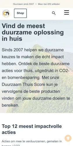 Anteprima del sito Duurzaamthuis, media di Paesi Bassi per articoli sponsorizzati