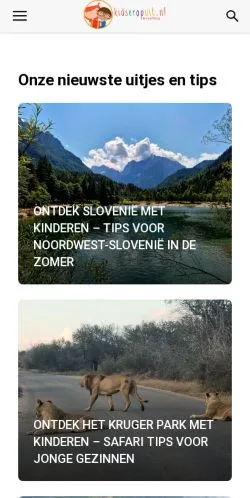 Podgląd witryny KidsErOpUit, medium z kraju Holandia do artykułów sponsorowanych