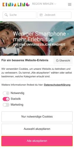 Podgląd witryny Kindaling, medium z kraju Niemcy do artykułów sponsorowanych