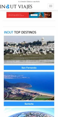 Anteprima del sito Inout Viajes, media di Spagna per articoli sponsorizzati
