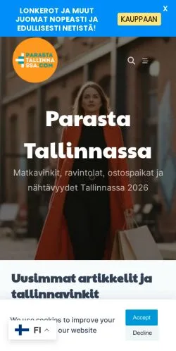 Podgląd witryny Parasta Tallinnassa, medium z kraju Finlandia do artykułów sponsorowanych