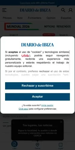 스폰서 기사용 스페인 매체 Diario de Ibiza 사이트 미리보기