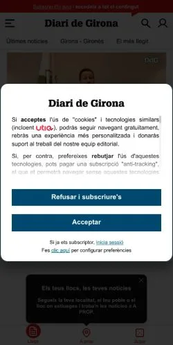 Anteprima del sito Diari de Girona, media di Spagna per articoli sponsorizzati