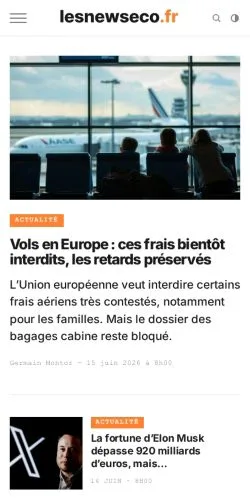 Anteprima del sito Les News Eco, media di Francia per articoli sponsorizzati