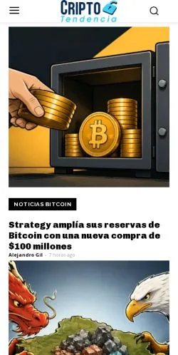 Förhandsvisning av webbplatsen CriptoTendencia, medium i Spanien för sponsrade artiklar
