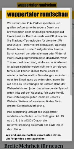 Anteprima del sito Wuppertaler Rundschau, media di Germania per articoli sponsorizzati