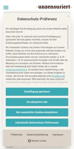 Podgląd witryny Unzensuriert, medium z kraju Austria do artykułów sponsorowanych