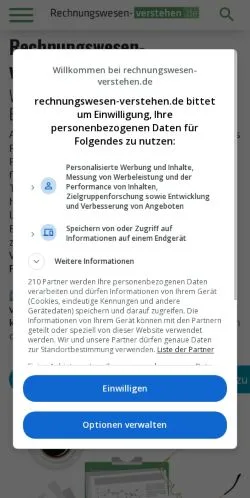 Sponsorlu makaleler için Almanya medyası Rechnungswesen Verstehen sitesinin önizlemesi