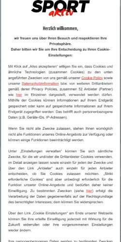 Anteprima del sito SPORTaktiv Magazin, media di Germania per articoli sponsorizzati