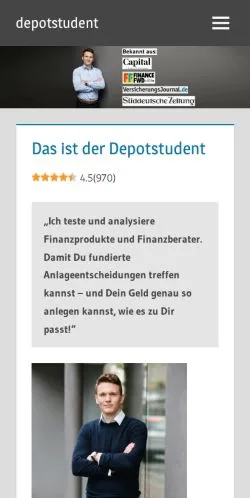 スポンサード記事向けのドイツメディア、Depot Studentのサイトプレビュー