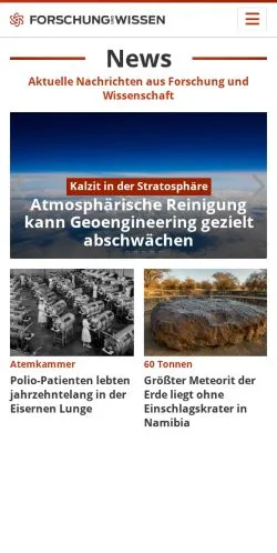 Anteprima del sito Forschung Und Wissen, media di Germania per articoli sponsorizzati