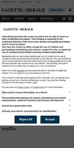 Anteprima del sito The Ryedale Gazette & Herald, media di Regno Unito per articoli sponsorizzati