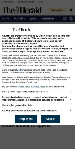 Anteprima del sito The Herald, media di Stati Uniti per articoli sponsorizzati