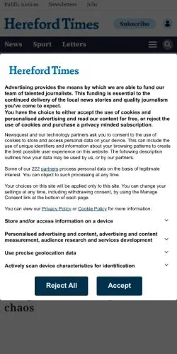 Anteprima del sito The Hereford Times, media di Stati Uniti per articoli sponsorizzati