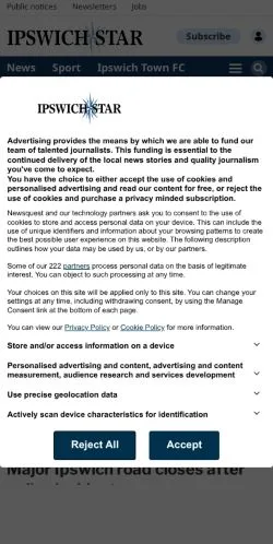 Anteprima del sito Ipswich Star, media di Regno Unito per articoli sponsorizzati