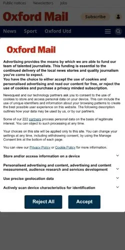Podgląd witryny Oxford Mail, medium z kraju Wielka Brytania do artykułów sponsorowanych